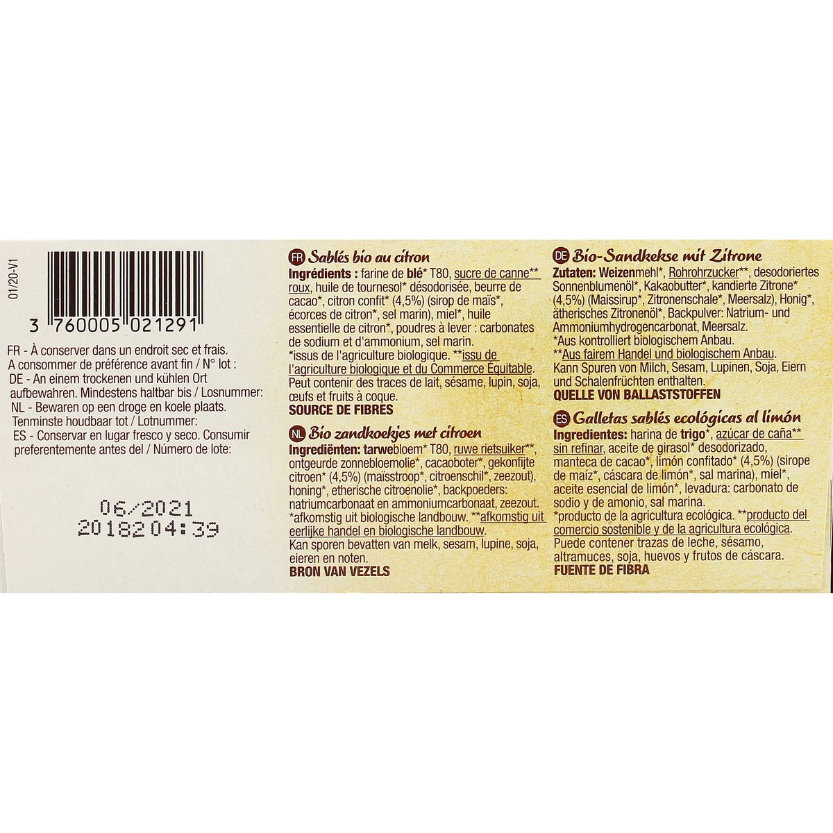 3760005021291 - Bisson - Biscuit bio au citron