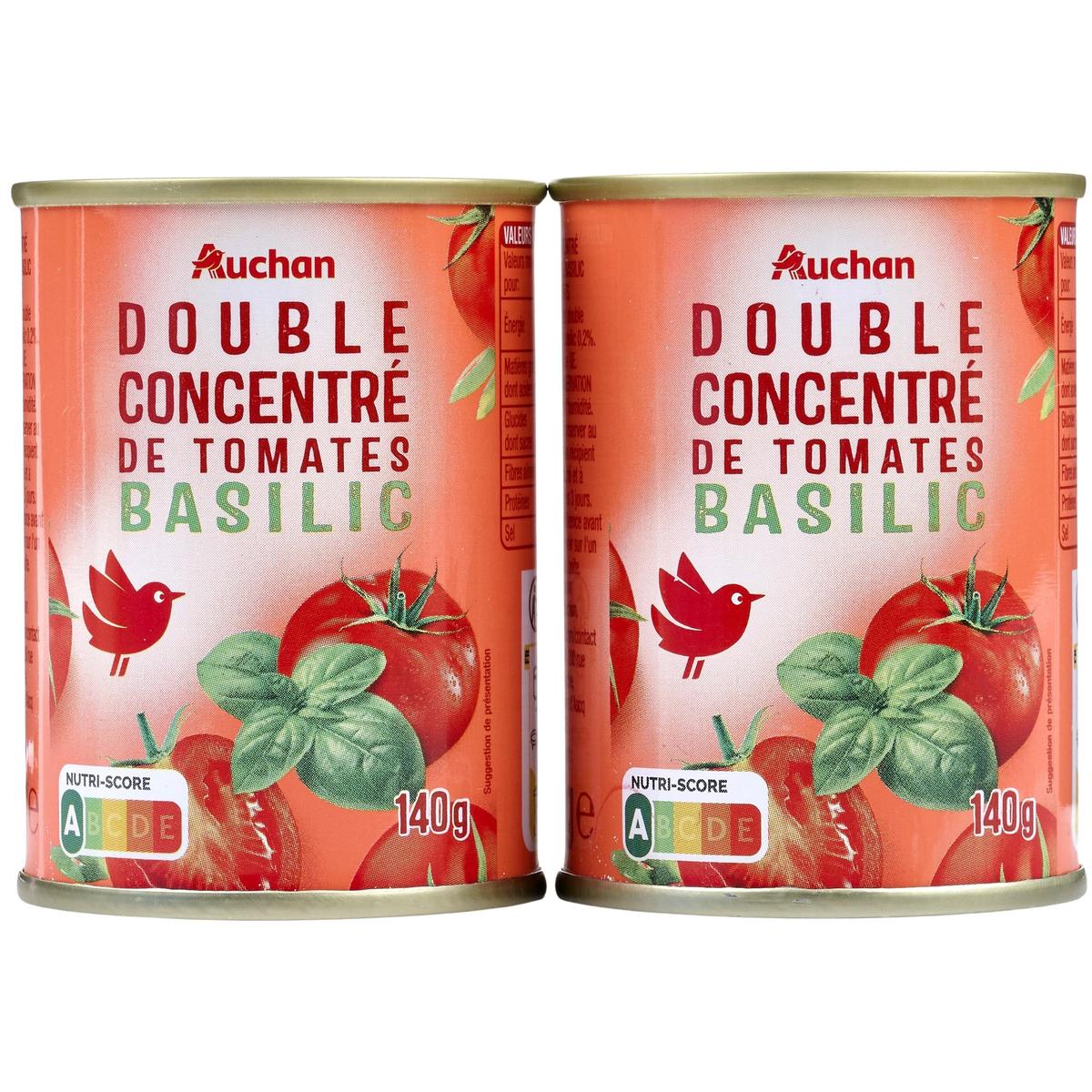 3596710491391 - Auchan - Double concentré de tomates basilic