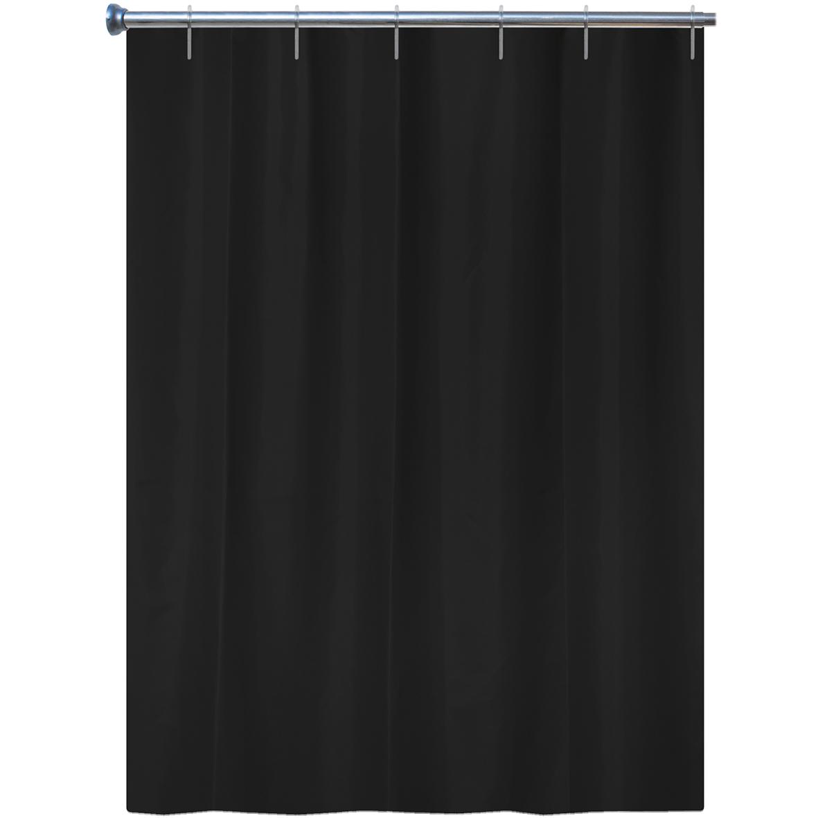 3162450452291 - Arvix - Rideau de douche textile uni Polyester noir