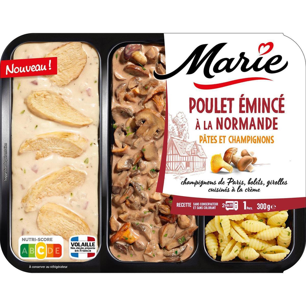 3248830002291 - Marie - Poulet Emincé à la Normande, Pâtes et Champignons