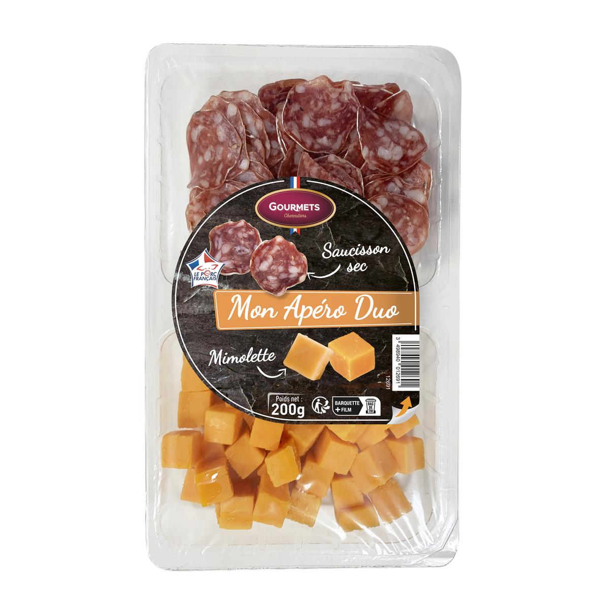 3498940012691 - Les Gourmets de l'Artois - Duo Apéro Ch'ti Mimolette et Saucisson Sec