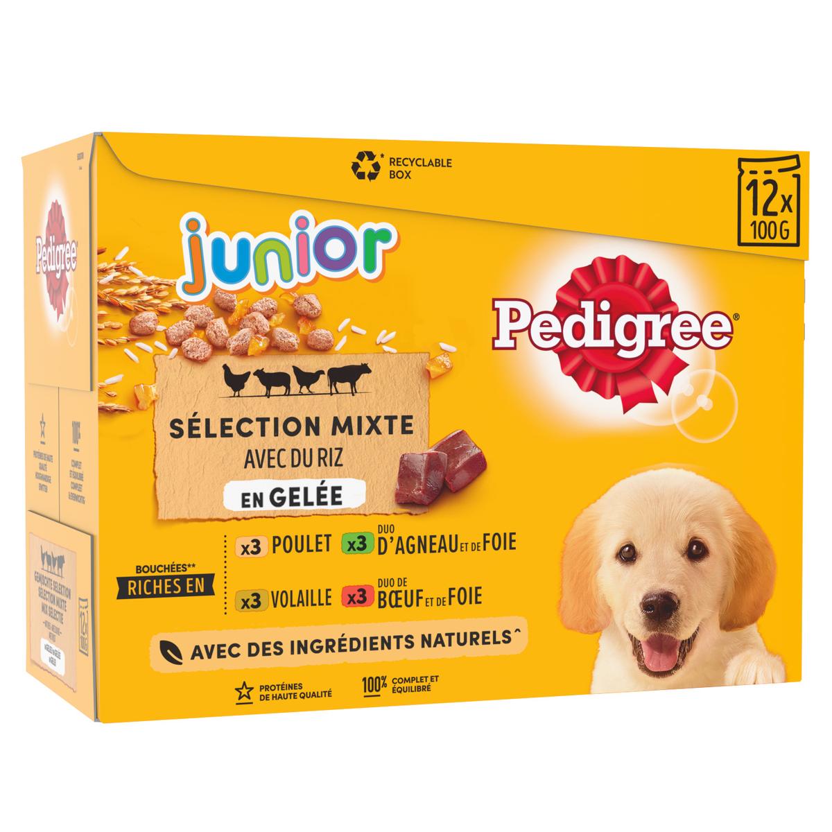 3065890125391 - Pedigree - Sachet Sélection Mixte en Gelée 4 recettes assorties pour Chiot