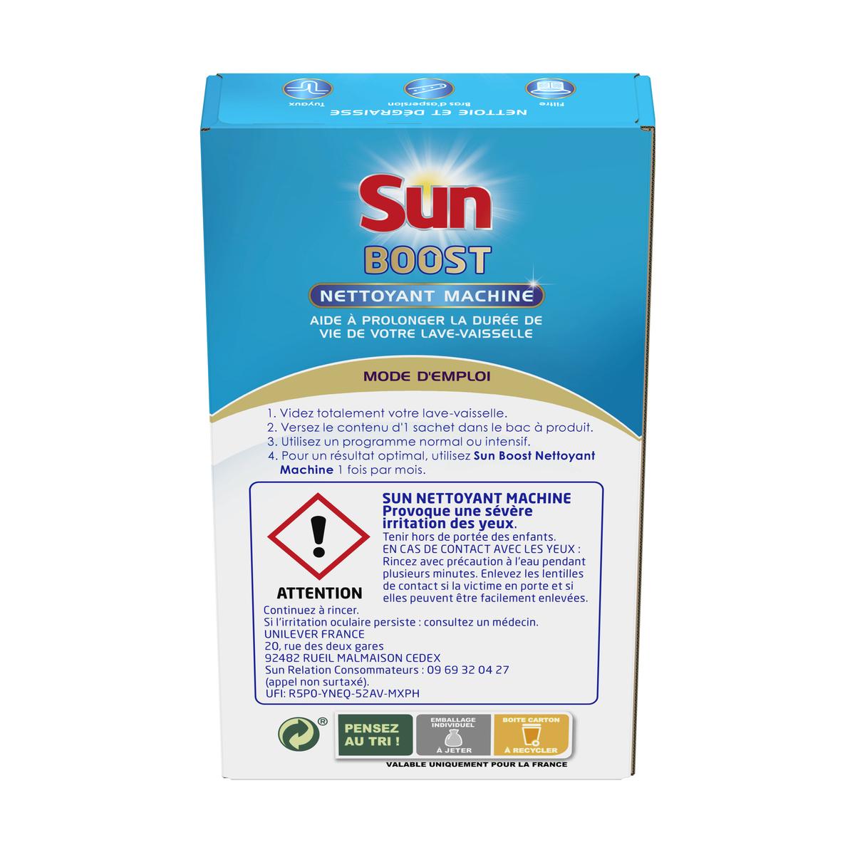 Sun - Sun - Kit Entretien Lave Vaisselle : 9 doses Nettoyant Lave-Vaisselle  Classic (3 x 3doses) et 3 Liquides de Rinçage 500ml