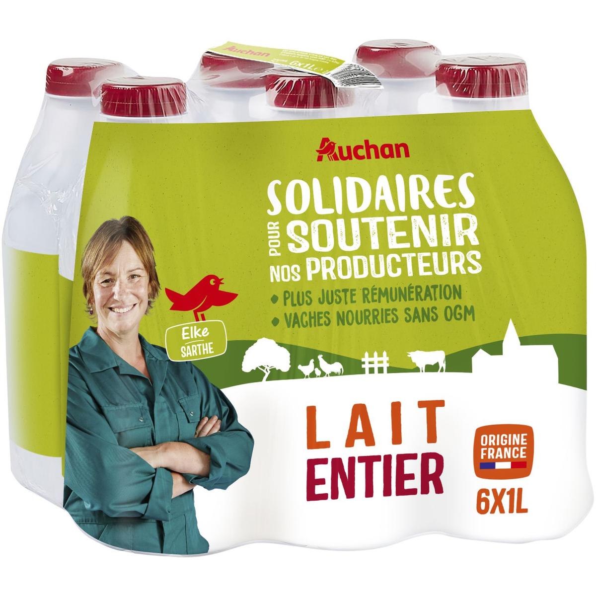 3596710462292 - Auchan Solidaires - Lait entier UHT