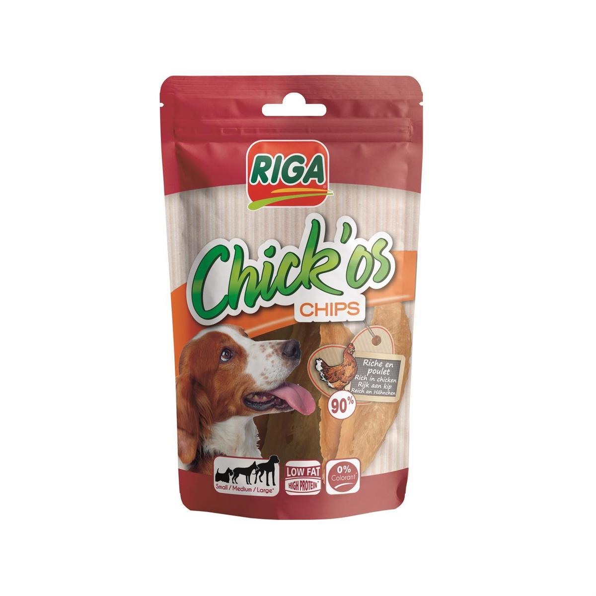 3166780064292 - Riga Chick'Os - Chips au Poulet - Friandise Récompense pour chien