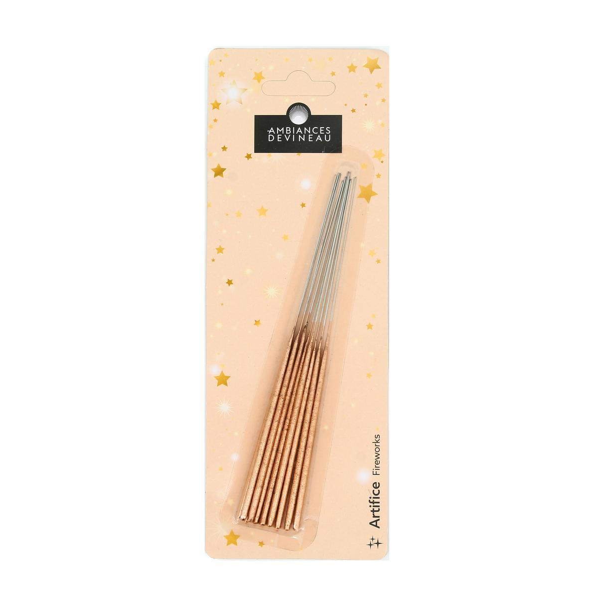 3482356887592 - Ambiances Devineau - Cierges étincelant de couleur or 18cm