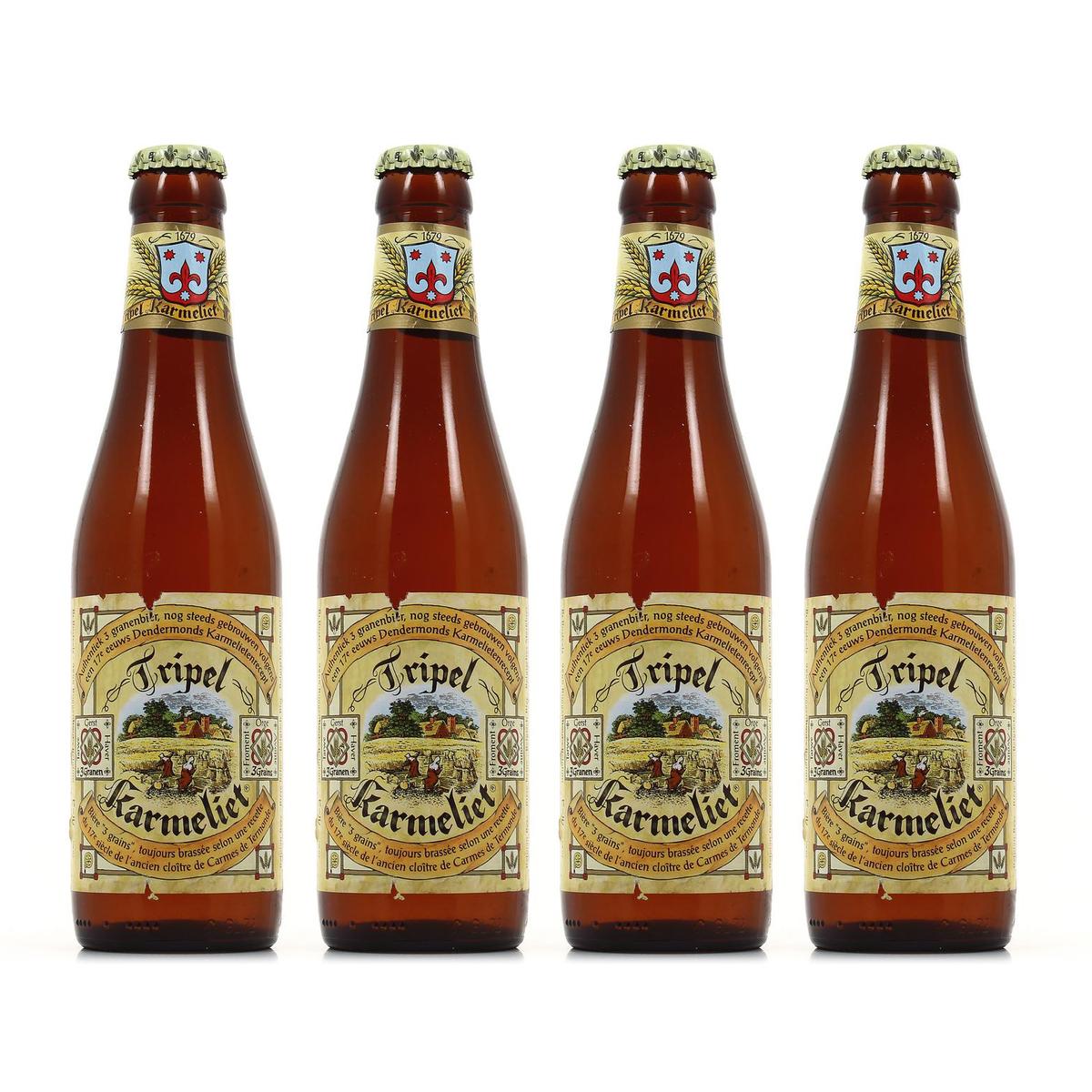 KARMELIET Coffret bière blonde triple 8,4% bouteilles +1 verre 4x33cl pas  cher 