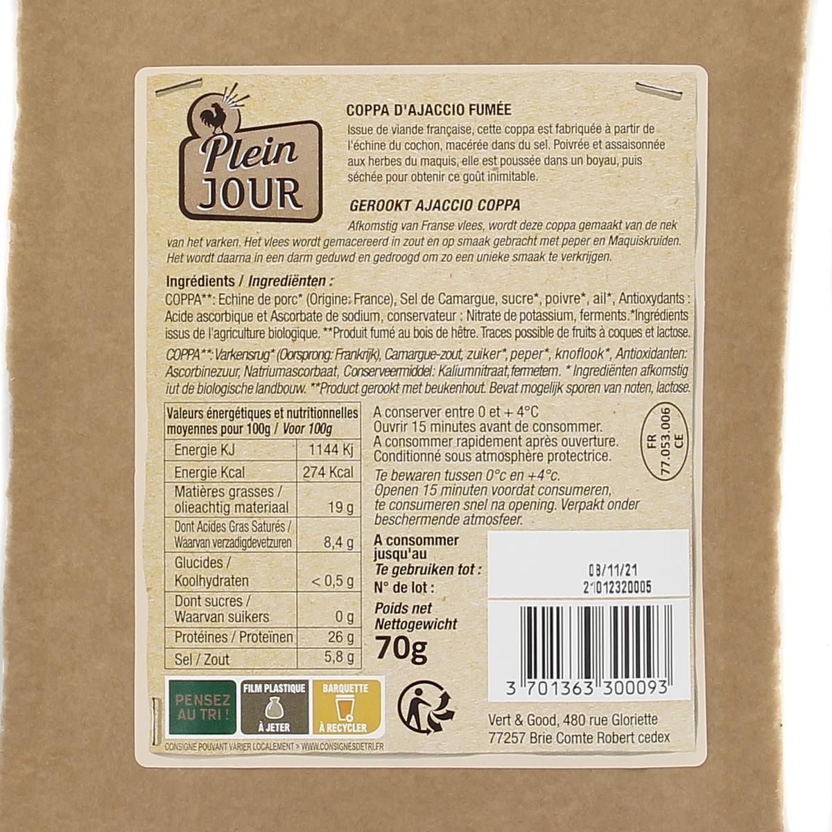 3701363300093 - Plein Jour - Coppa d'Ajaccio BIO