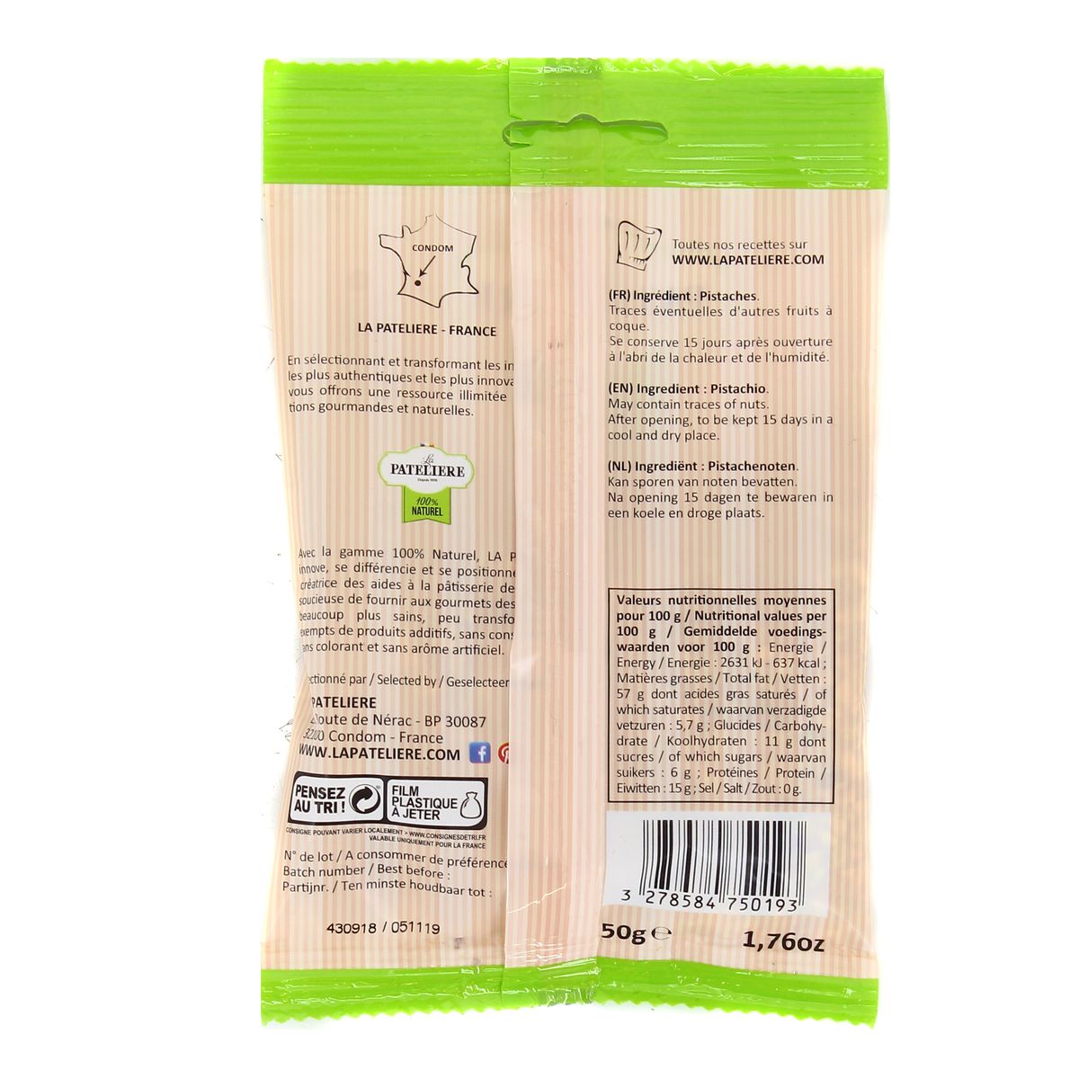 3278584750193 - La Patelière - Eclats de Pistaches Torréfiées
