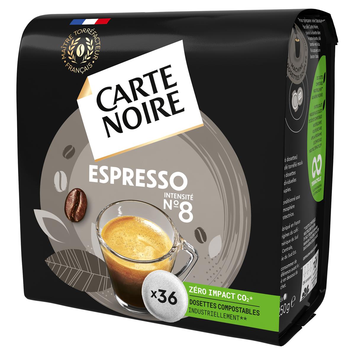 Dosettes De Café Moulu Espresso N°8 (Carte Noire)