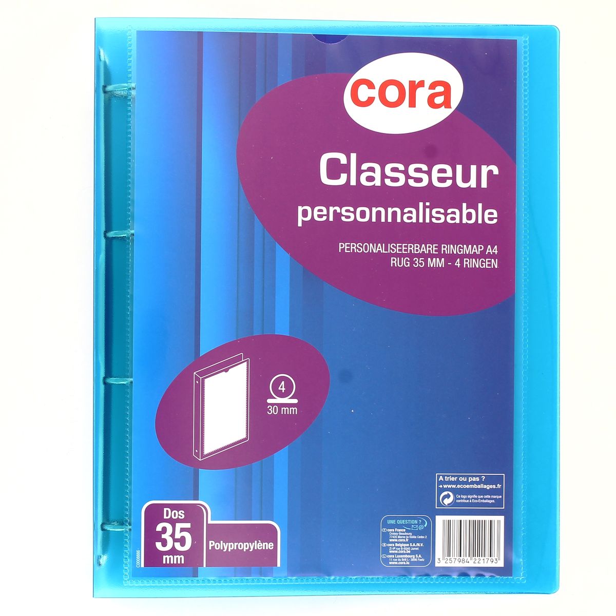 Achat Cora Classeur souple pour feuilles A4 21x29,7 cm personnalisable