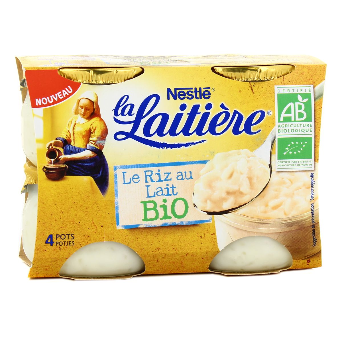 Livraison A Domicile La Laitiere Riz Au Lait Bio 4x100g