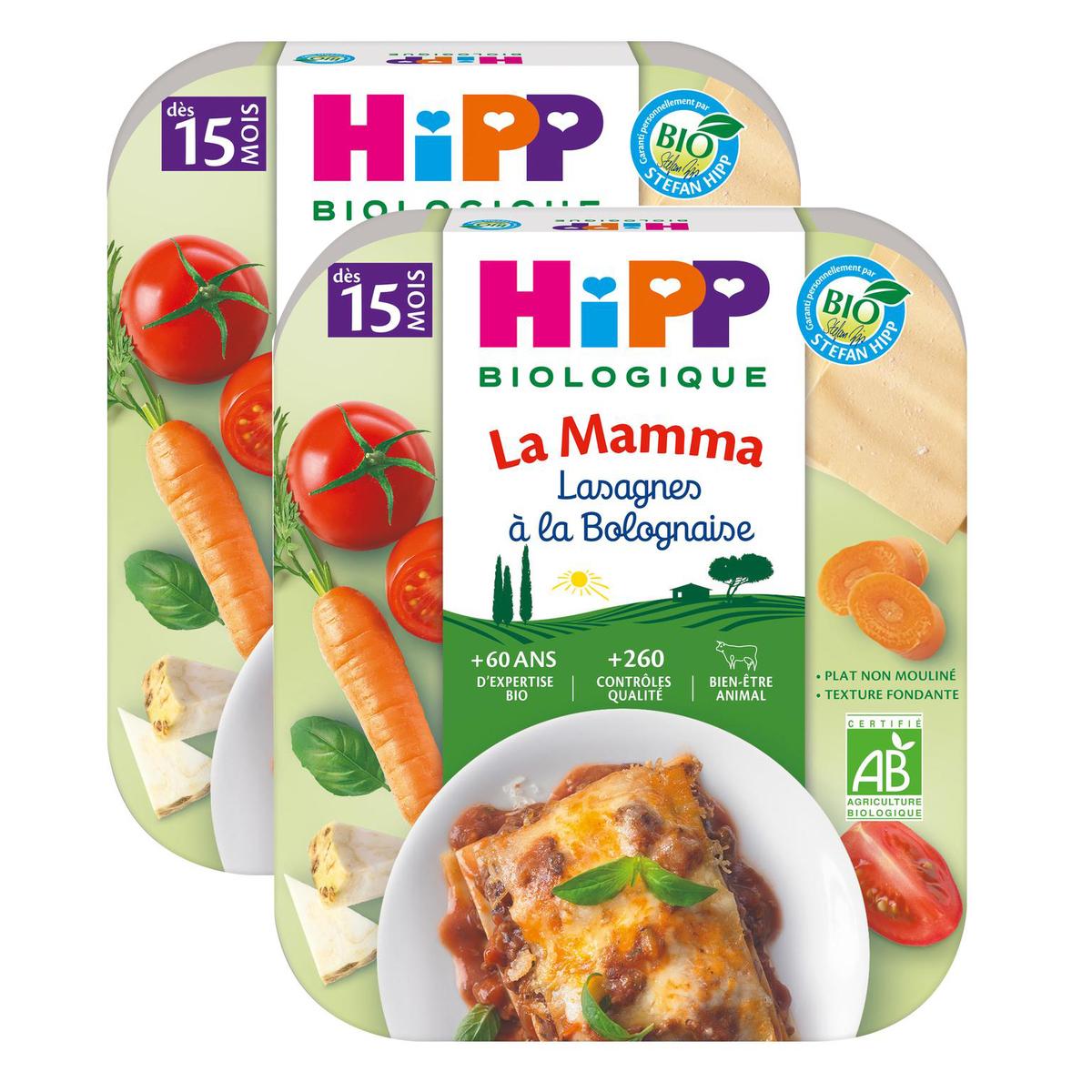 2050000394393 - Hipp - La Mamma - Lasagnes à la Bolognaise Bio Assiette Bébé Dès 15 mois