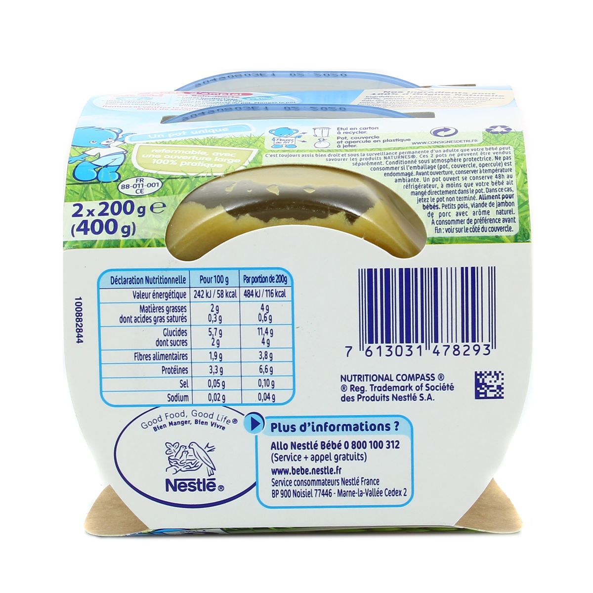 Achat Vente Nestle Naturnes Petits Pois Jambon Des 6 Mois 2x0g