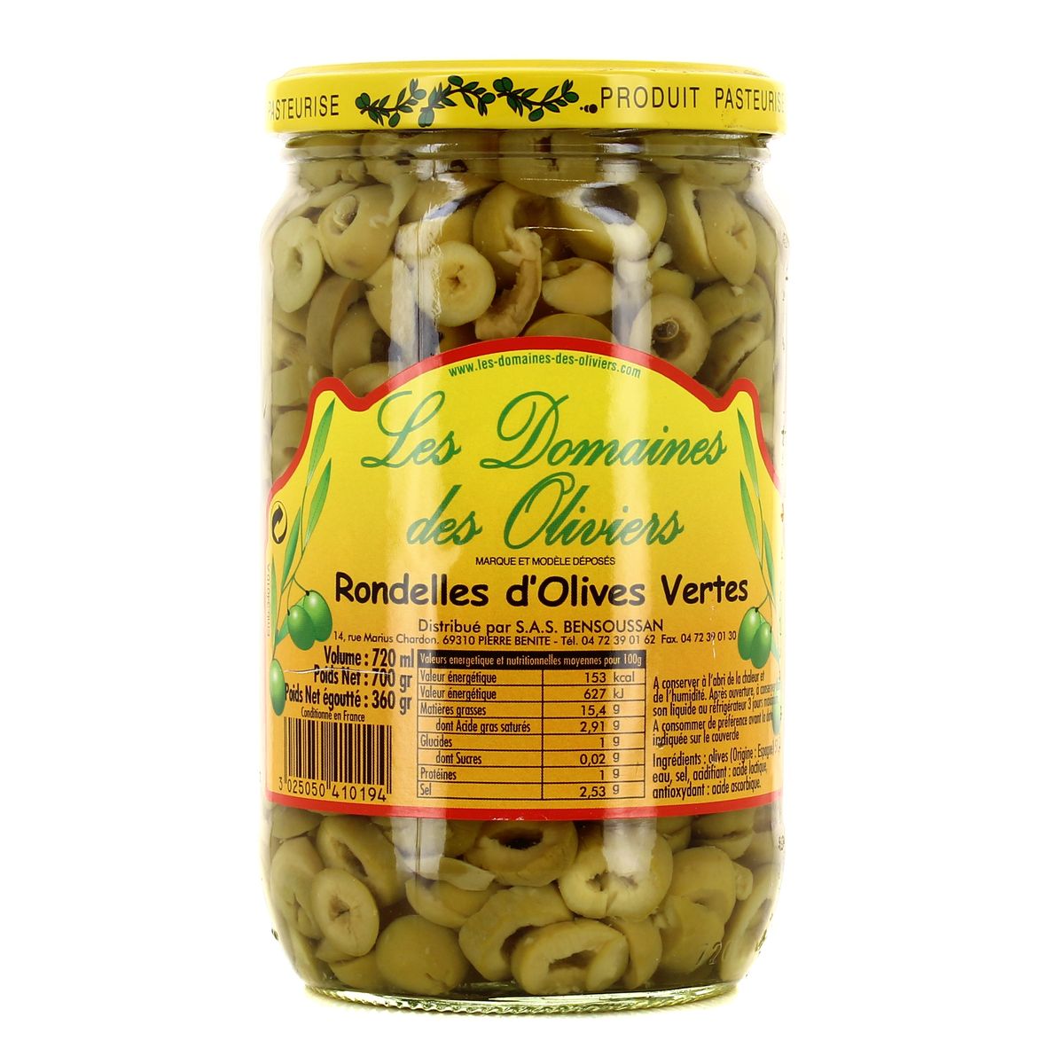 3025050410194 - Les Domaines des Oliviers - Olives Vertes en Rondelles