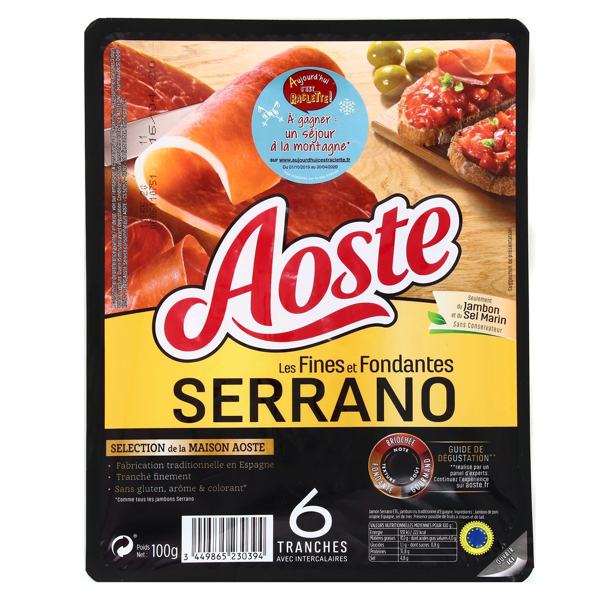 Livraison A Domicile Aoste Jambon Serrano 100g 6 Tranches