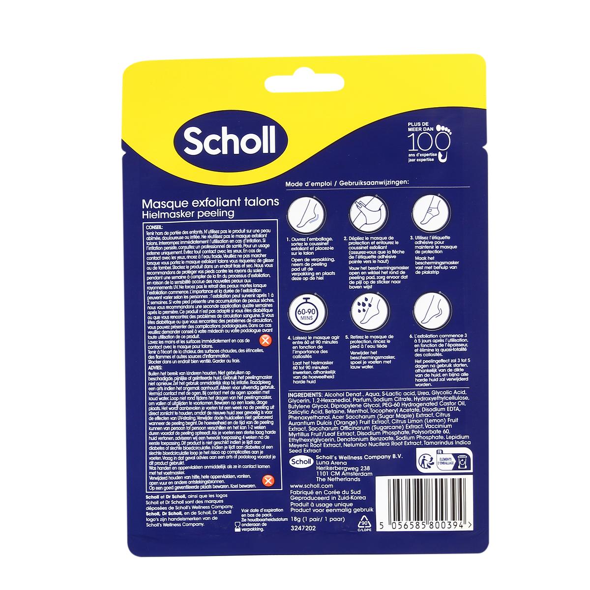 5056585800394 - Scholl - Masque Pieds Exfoliant Talon