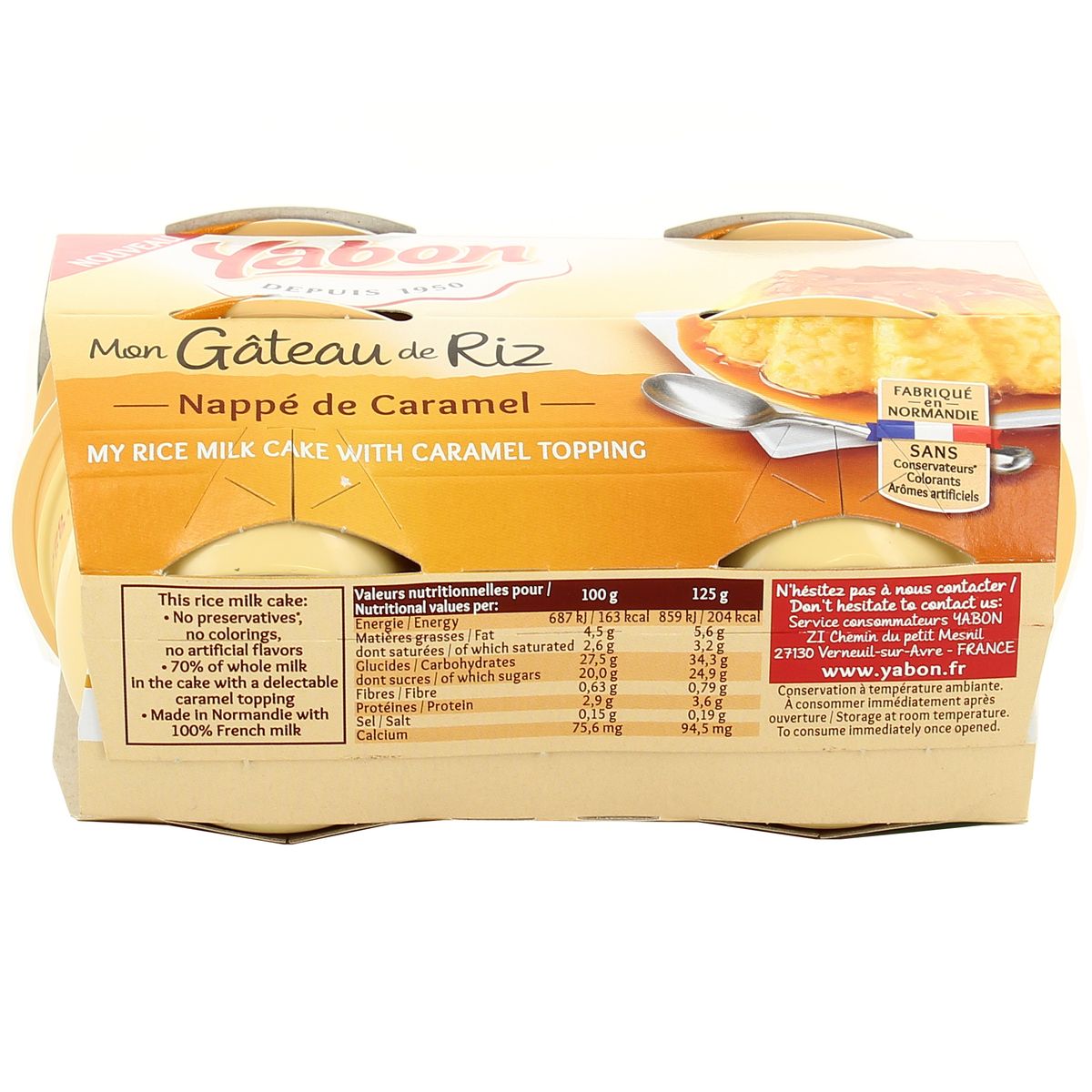 Livraison A Domicile Yabon Gateau De Riz Au Caramel 4x125g