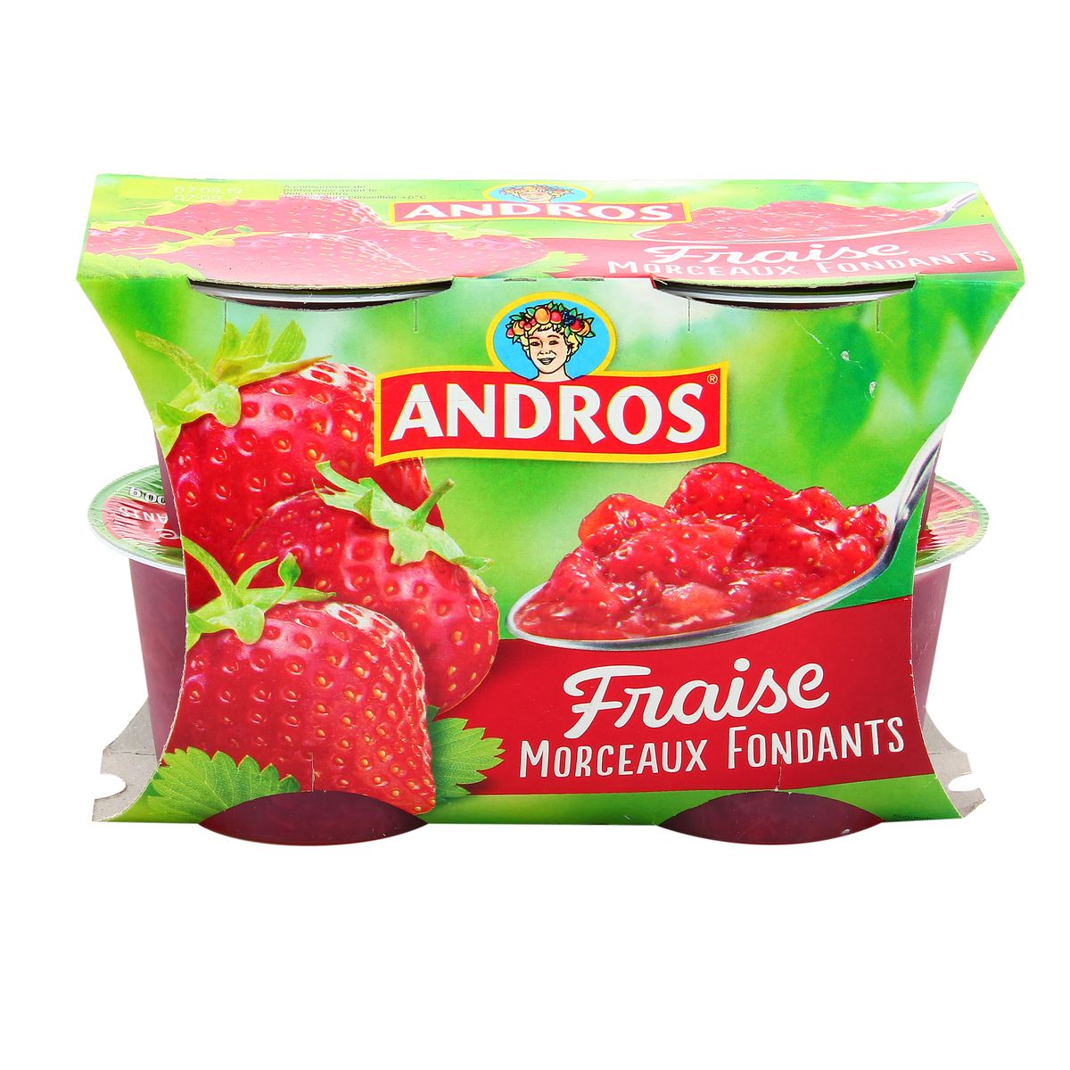 Andros Délice de fraise en morceaux, 4x100g houra.fr