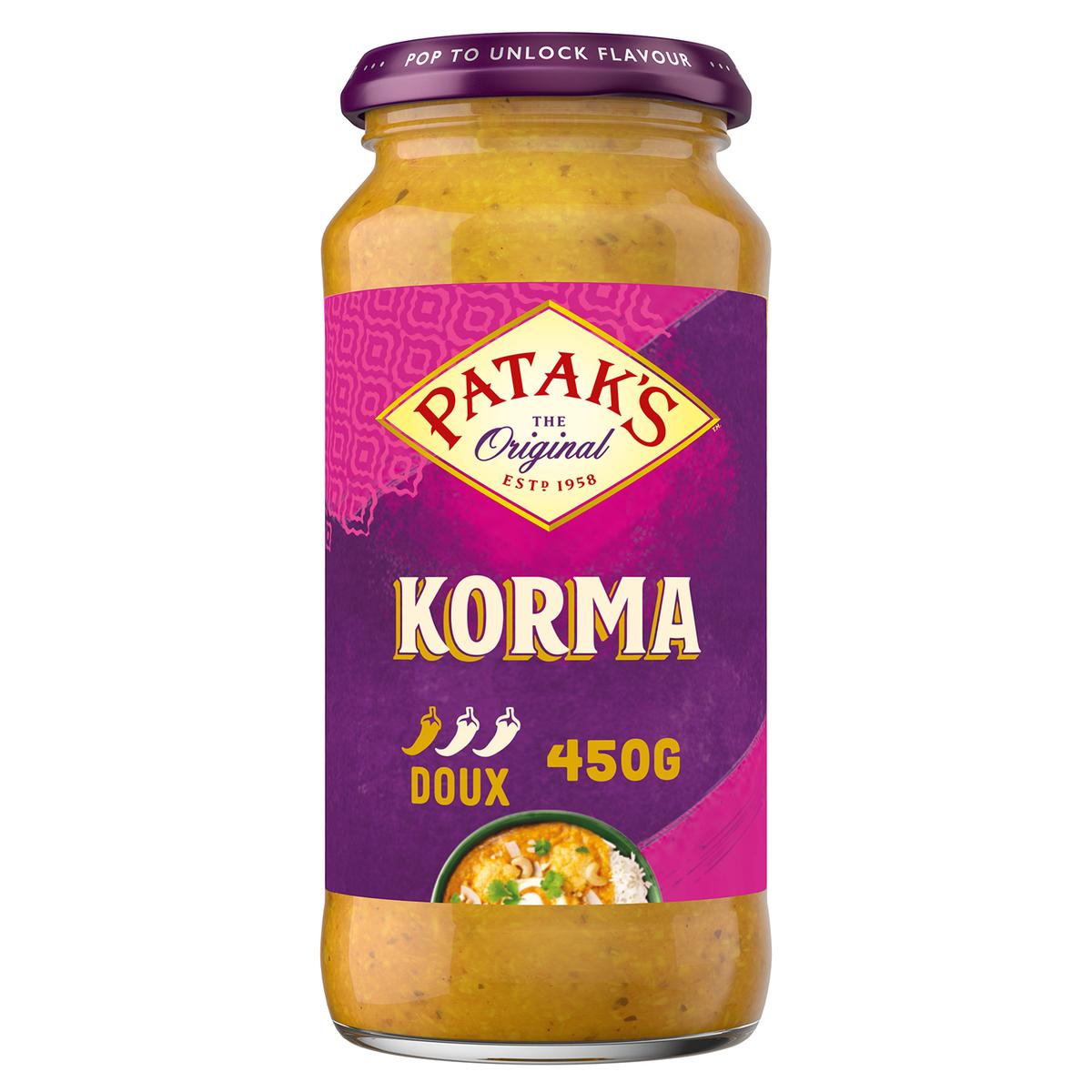 5011308303194 - Patak's Original - Sauce Korma - Sauce Curry Doux Indienne