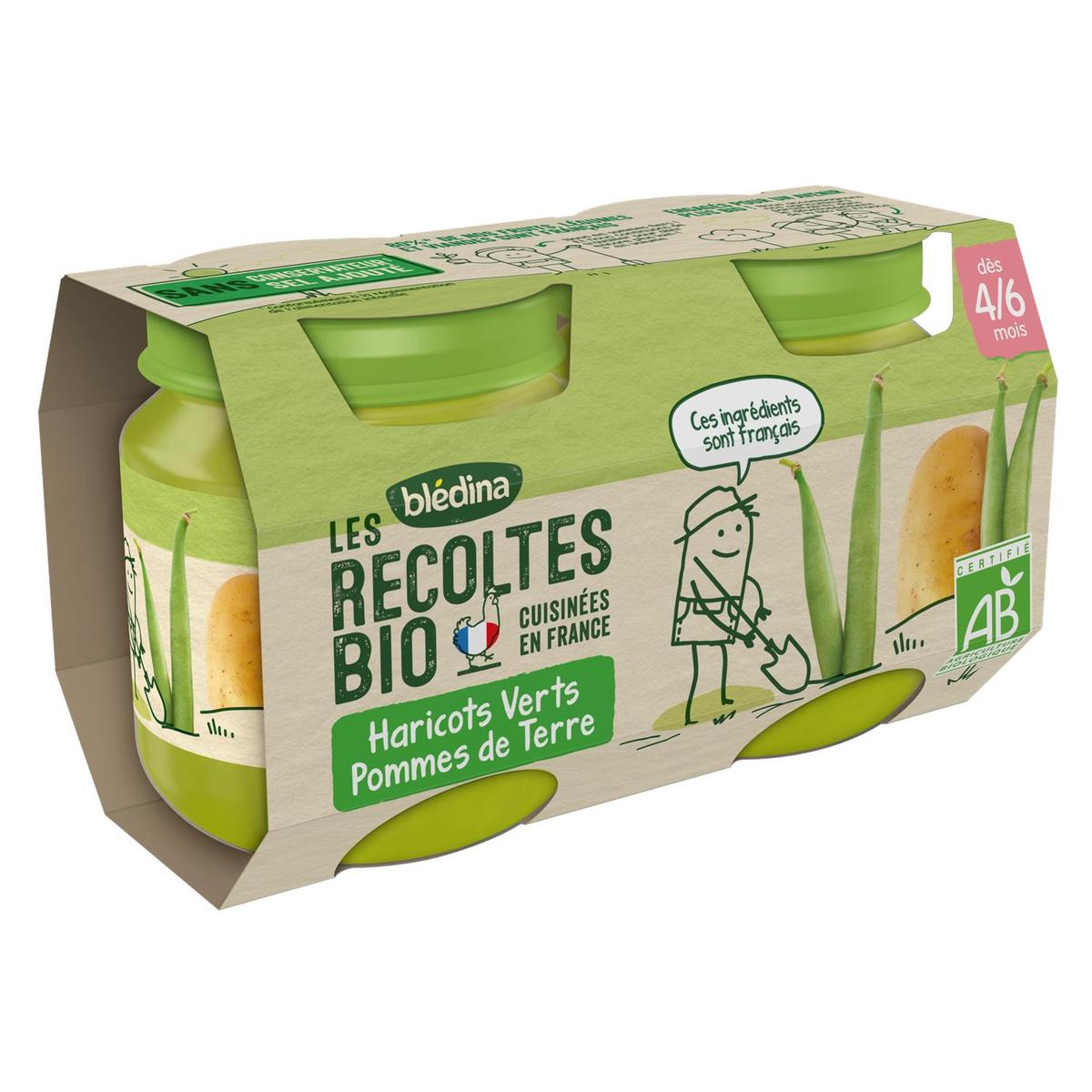 3041091303394 - Blédina - Les Récoltes Bio - Haricots Verts, Pommes de Terre Bio Pots Bébé Dès 4 mois