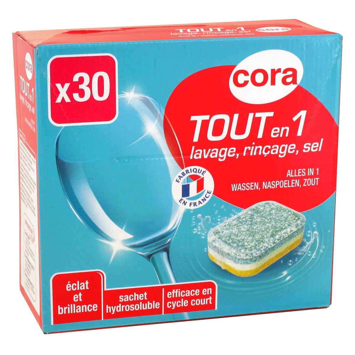 Achat / Vente Cora Tablette lave-vaisselle tout en 1 citron, 30 pièces
