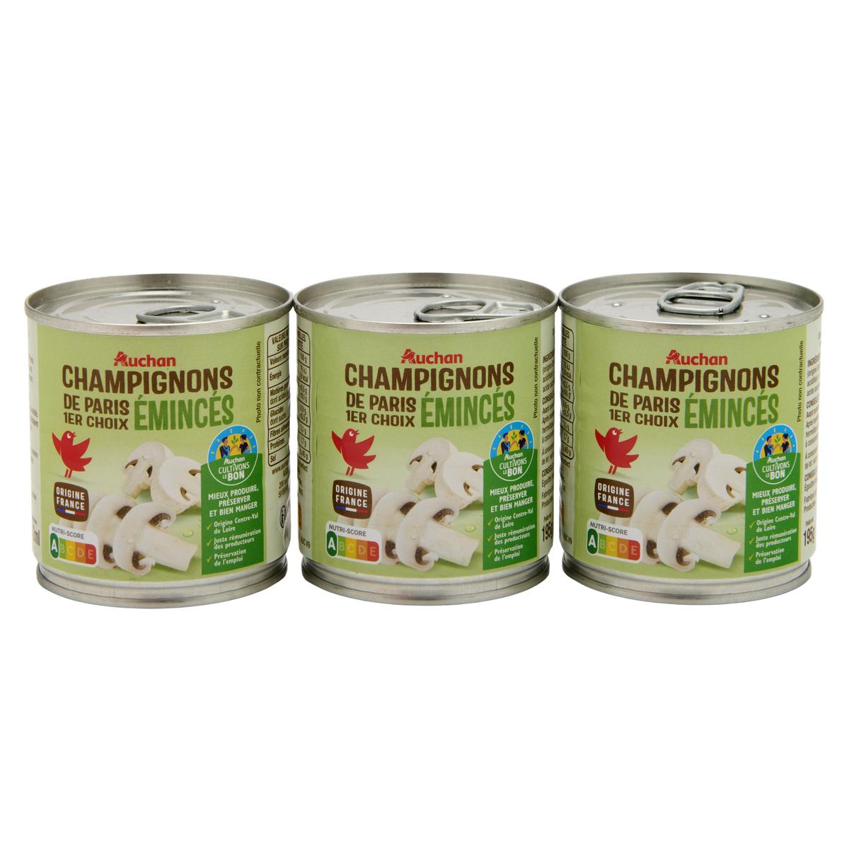 3596710394494 - Auchan - Champignons de Paris émincés 1er choix