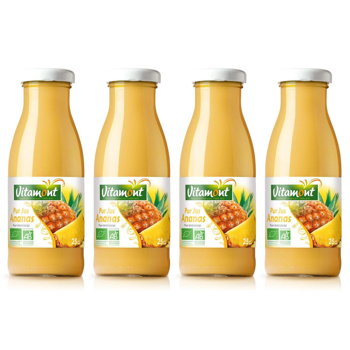 Acheter Promotion Vitamont Mini pur jus d'ananas Bio, Lot de 4x25cl