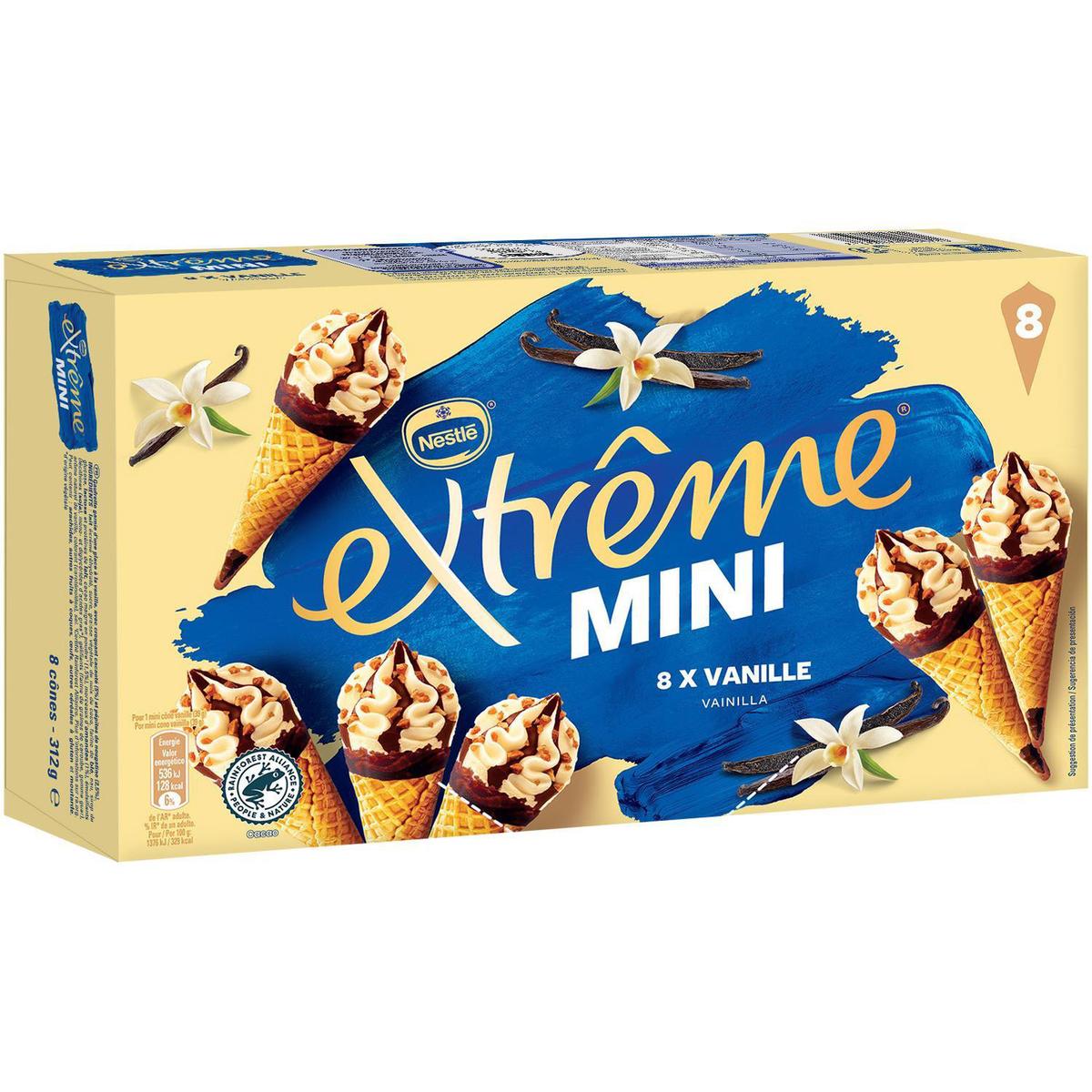 8436575295794 - Extrême - Mmini cônes glacés Vanille et pépites de nougatine