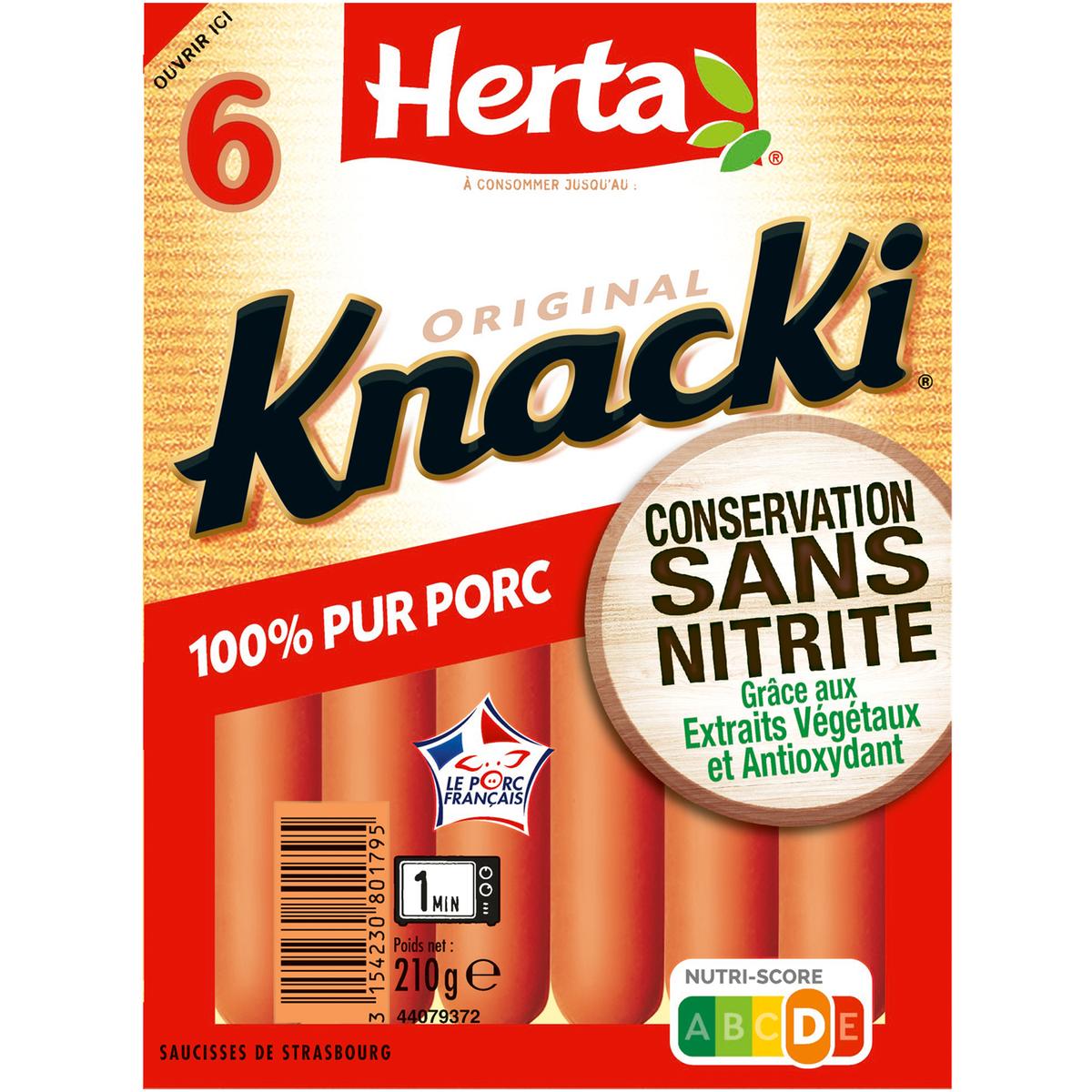 3154230801795 - Herta - Knacki Original 100 % Pur Porc Conservation Sans Nitrites