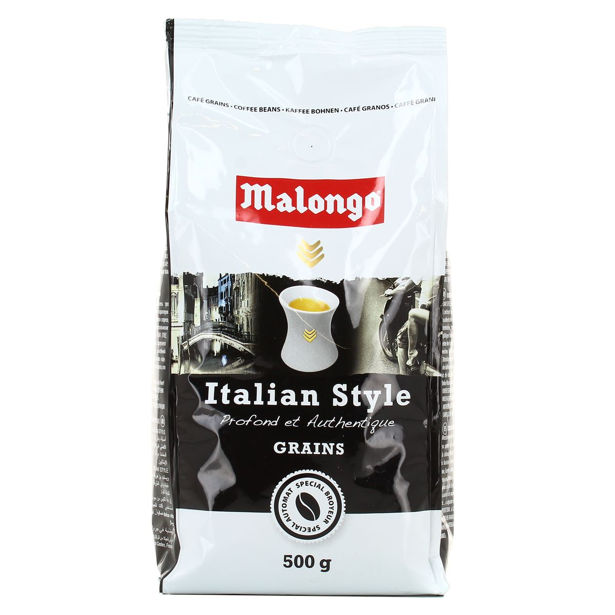 Livraison à domicile Malongo Café en grains italian style, 500g