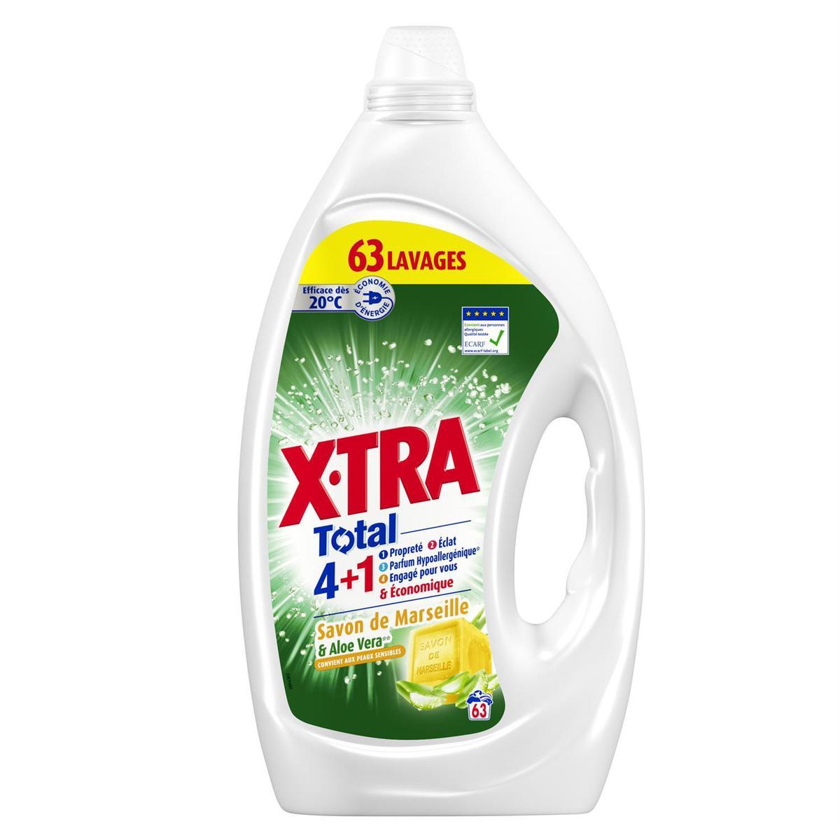 3178041363495 - X Tra - Lessive Liquide 4en1 Savon de Marseille et Aloe Vera