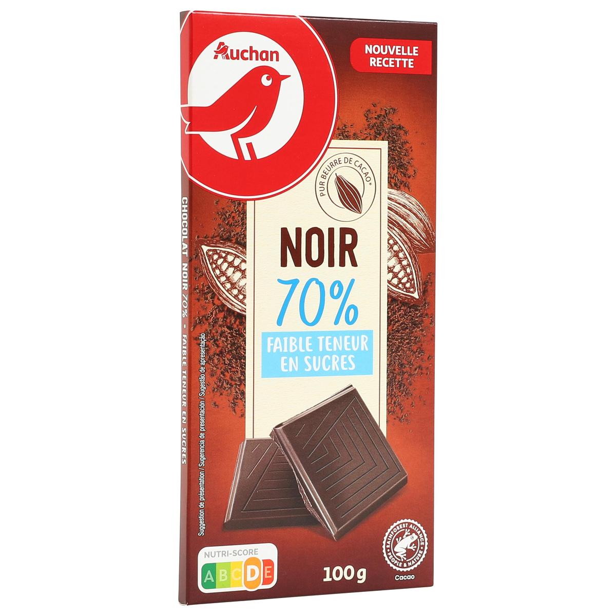 3596710513895 - Auchan - Tablette de chocolat noir 70% cacao 