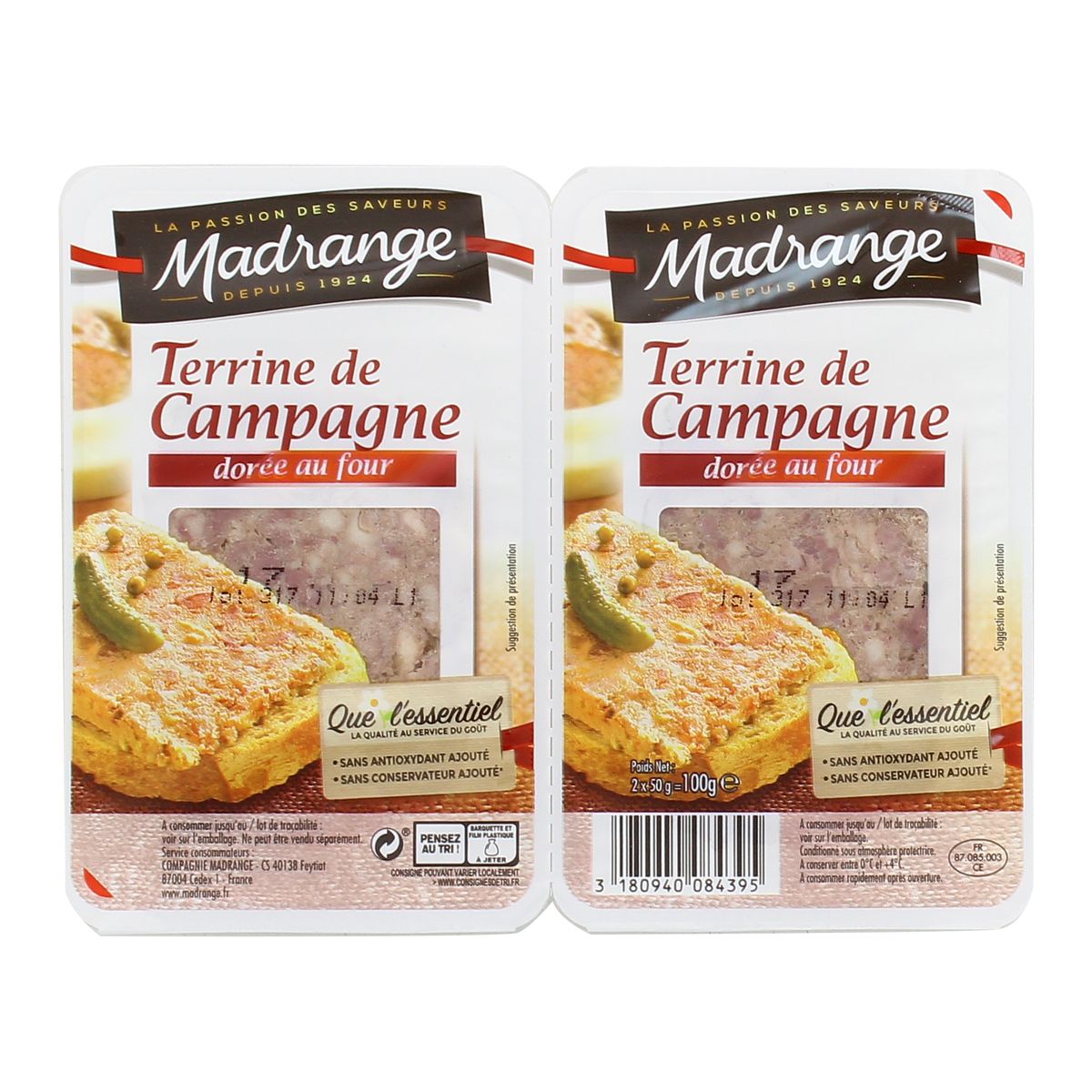 Livraison à domicile Madrange Terrine de Campagne, 100g