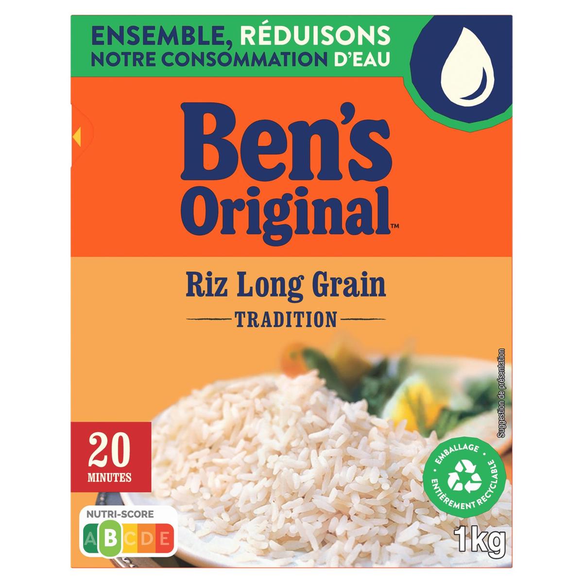 Riz long grain Ben's original 1kg sur