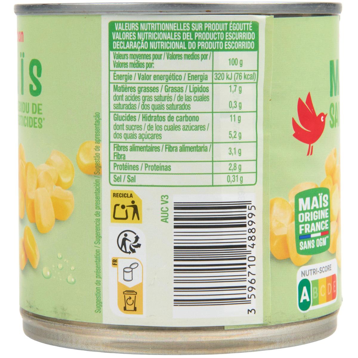 3596710488995 - Auchan - Maïs sans résidu de pesticides