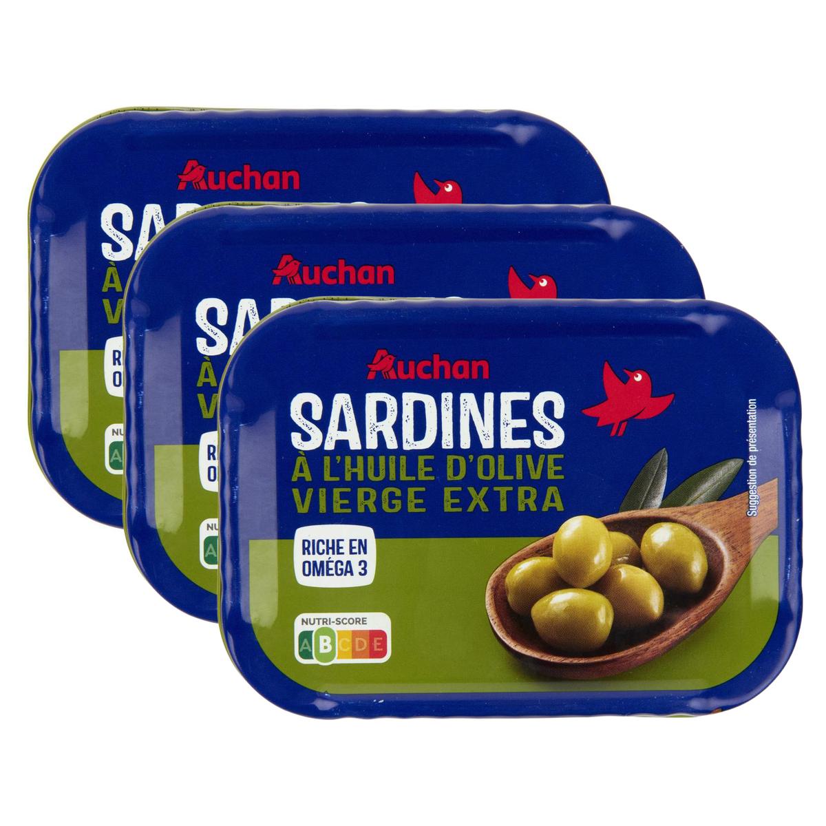 2050000409295 - Auchan - Sardines à l'huile d'Olive vierge extra