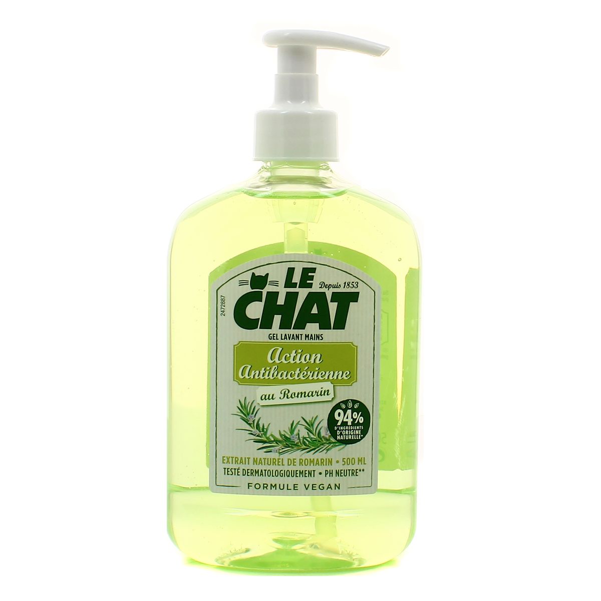 Le Chat Gel Lavant Mains Action Antibacterienne Au Romarin Vegan