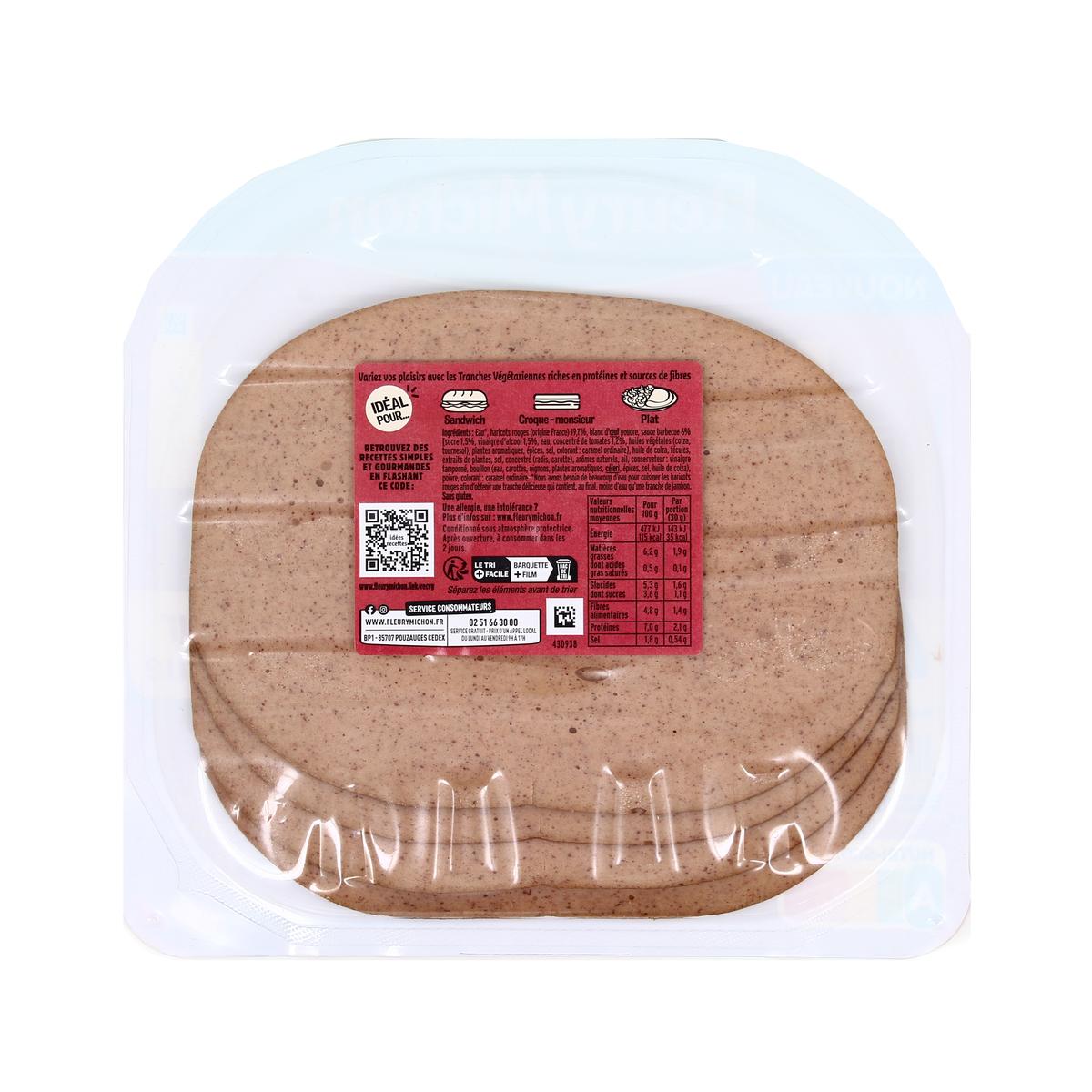 3302740100796 - Fleury Michon - Les Tranches Végé Haricot Rouge Saveur Barbecue
