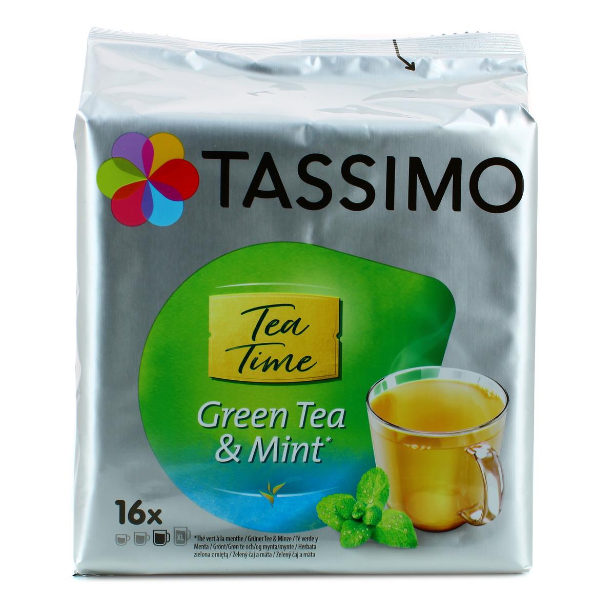 TASSIMO Dosettes de thé tea time thé vert et menthe 16 dosettes 40g pas  cher 