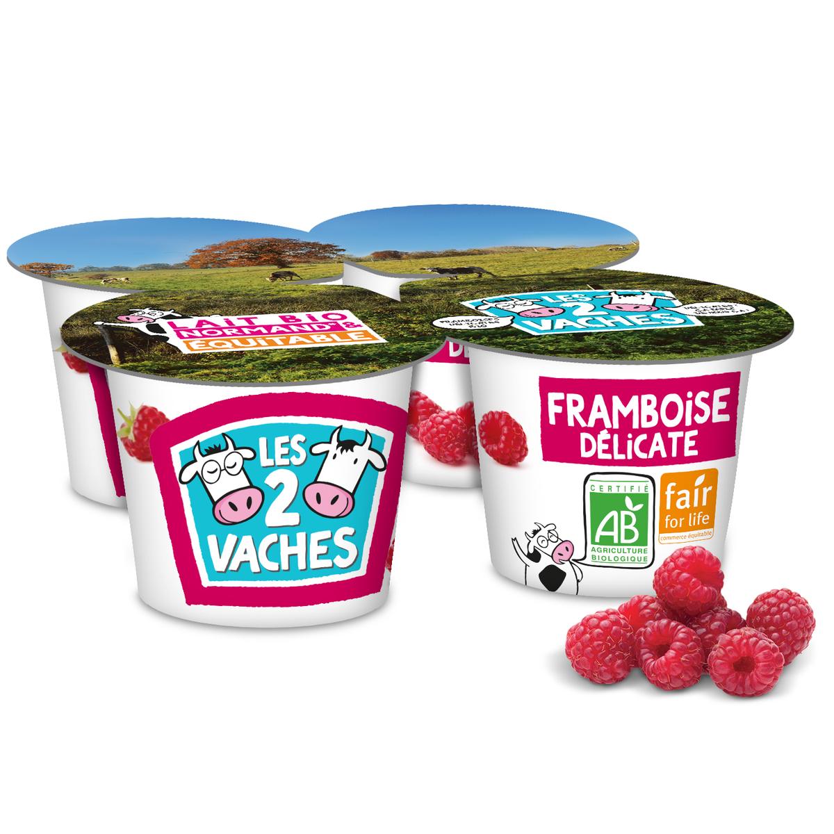 3661344221796 - Les 2 Vaches - Yaourts Bio framboise