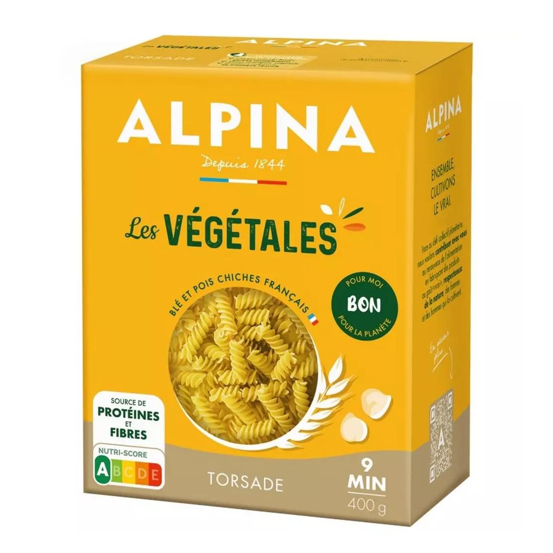 3252970012096 - Alpina Savoie - Pâtes Torsade Végétale - Blé et pois chiche