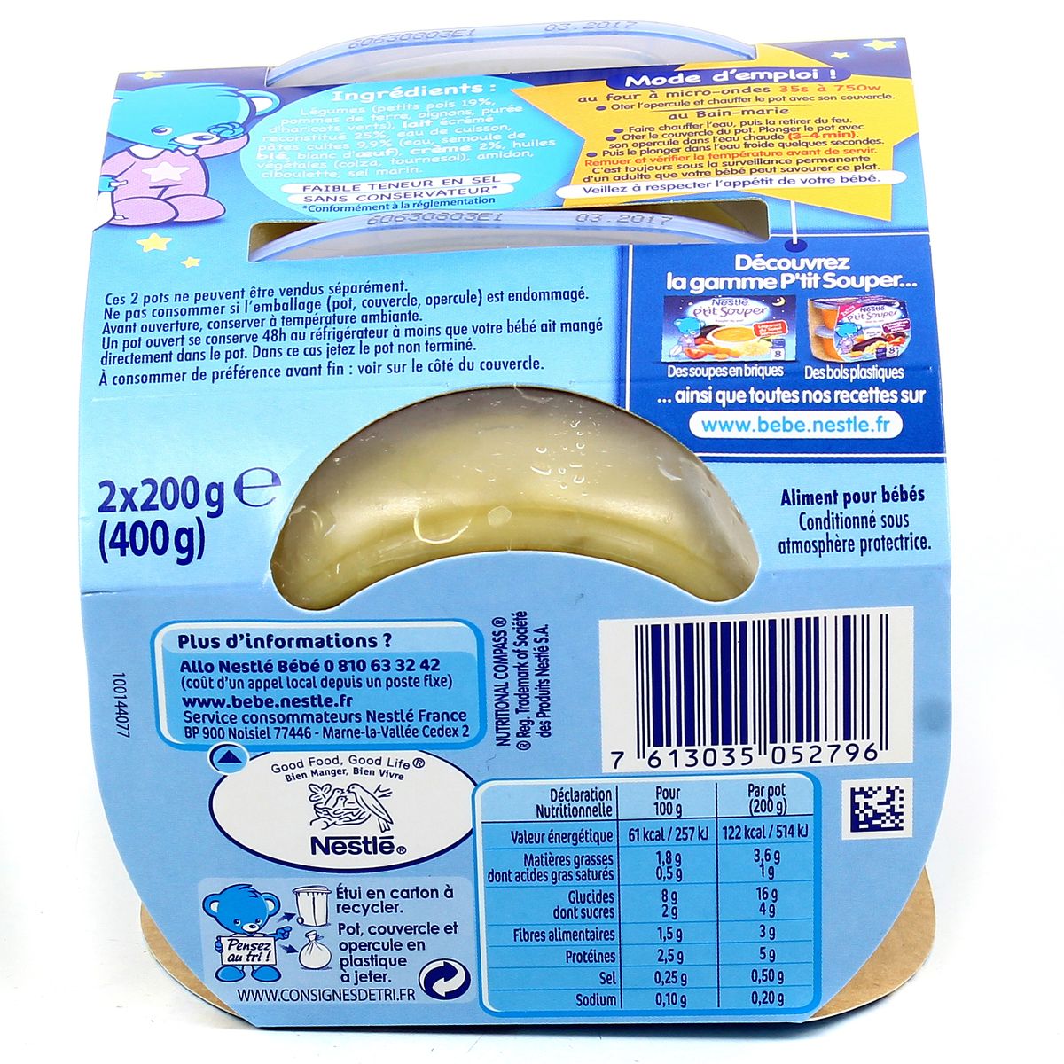 Nestle P Tit Souper Creme De Petits Pois Petites Pates Des 12 Mois