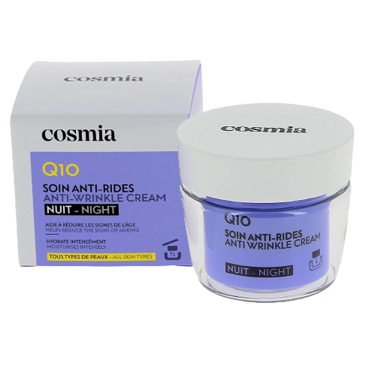 3596710524396 - COSMIA - Crème de nuit visage anti-rides Q10