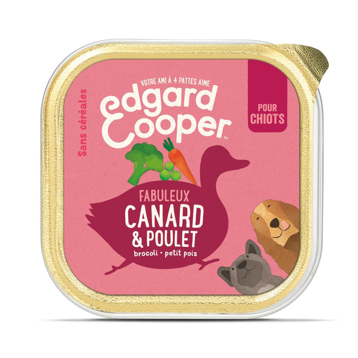 5425039484396 - Edgard Cooper - Barquette Canard et Poulet sans céréales pour chiot