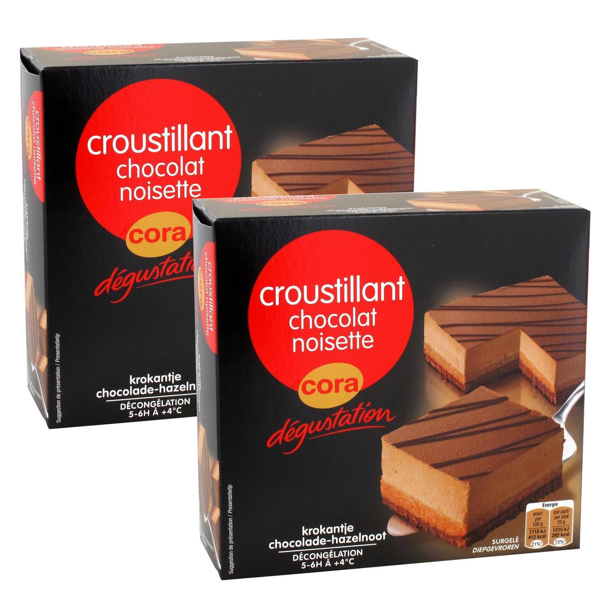 Promotion Cora Dégustation Croustillant Chocolat Noisettes, Lot de