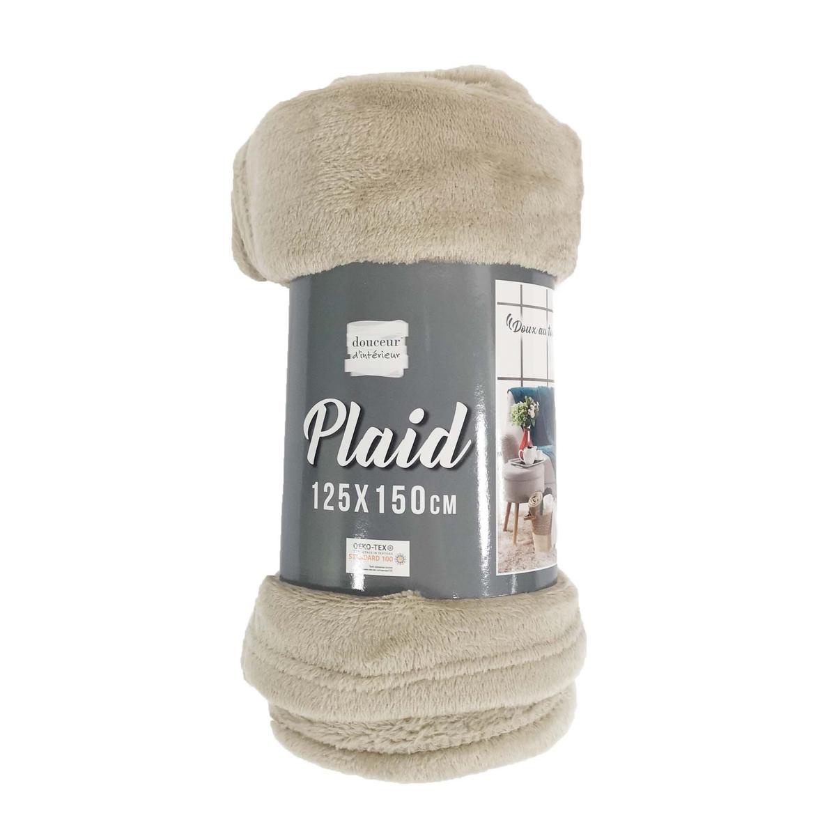 3574386087896 - Douceur D Interieur - Plaid Flanou Taupe