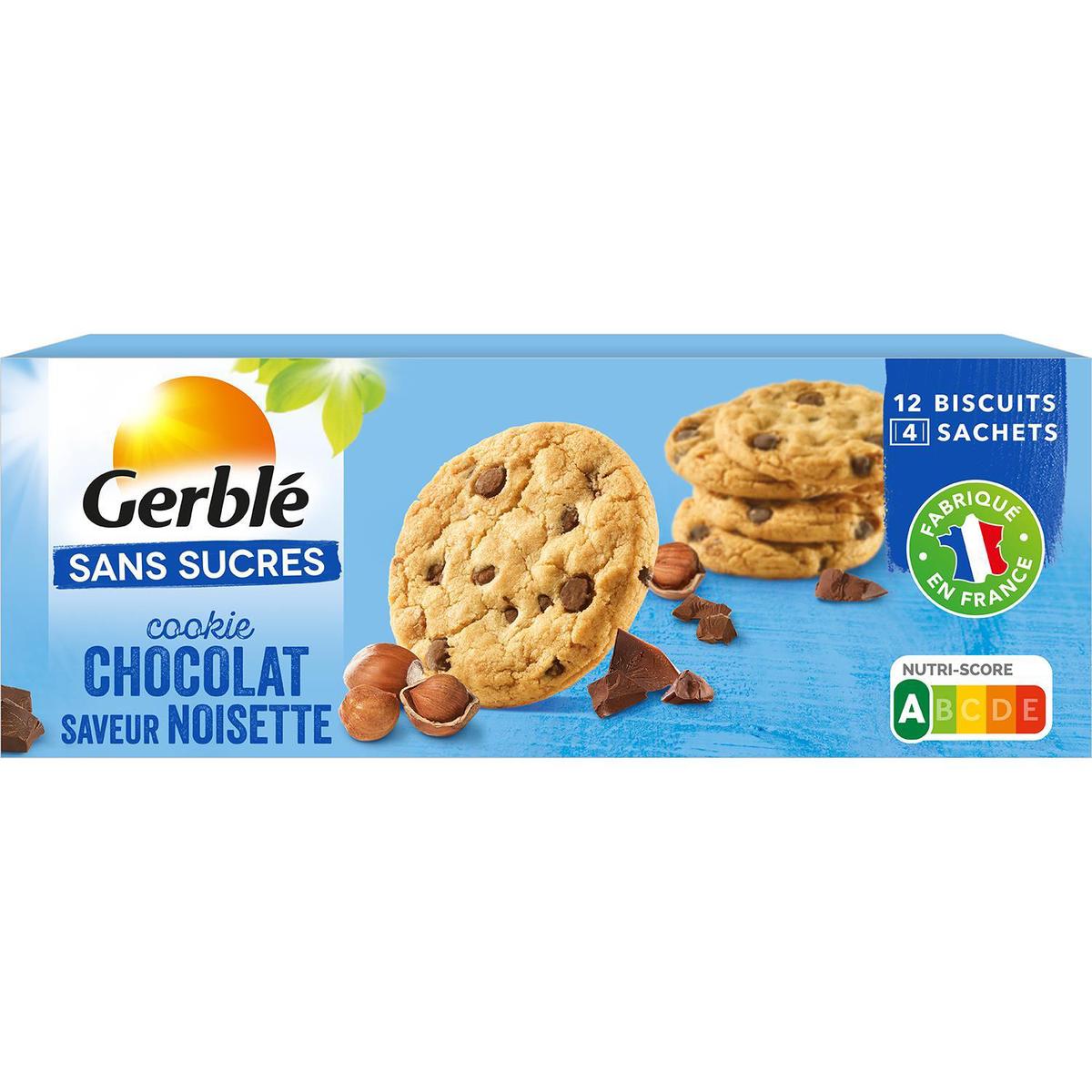 3175681290297 - Gerblé Sans Sucres - 12 Cookies aux pépites de Chocolat et Noisettes