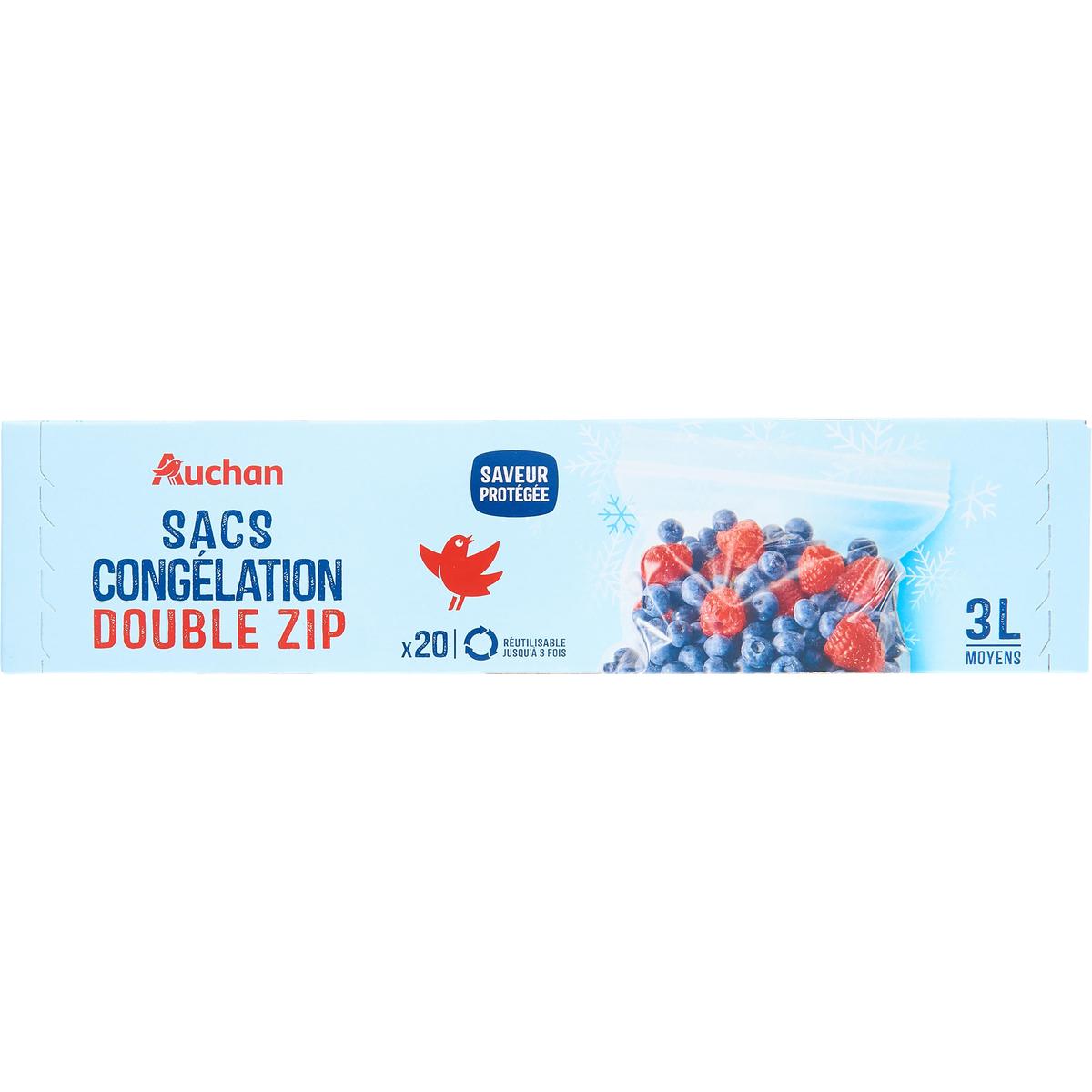3245678141397 - Auchan - Sacs de congelation avec zip 3L moyen