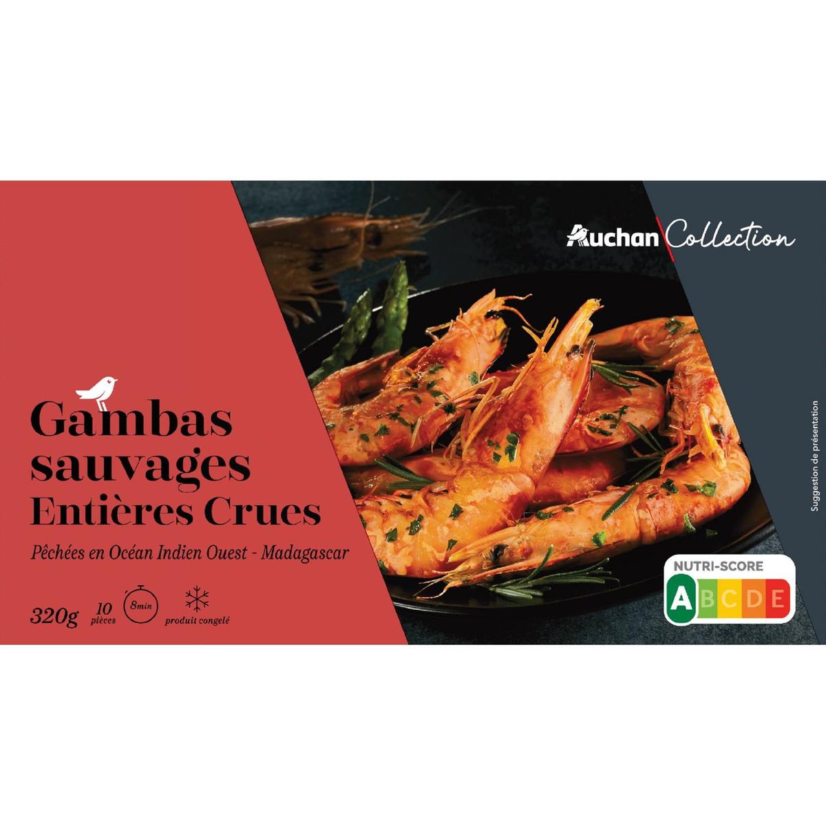 3254567996697 - Auchan Collection - Gambas sauvages entières crues